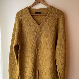 Vintage Merrimac Fine Sportswear Yellow Knit V-neck Sweater